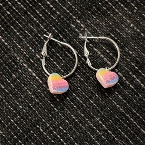 Colorful Heart Hoop Earrings